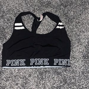 Pink sports bra